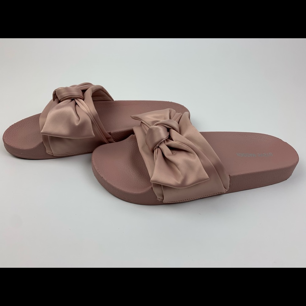 Steve Madden Pink Satin Women’s Shoes Silky Slides
